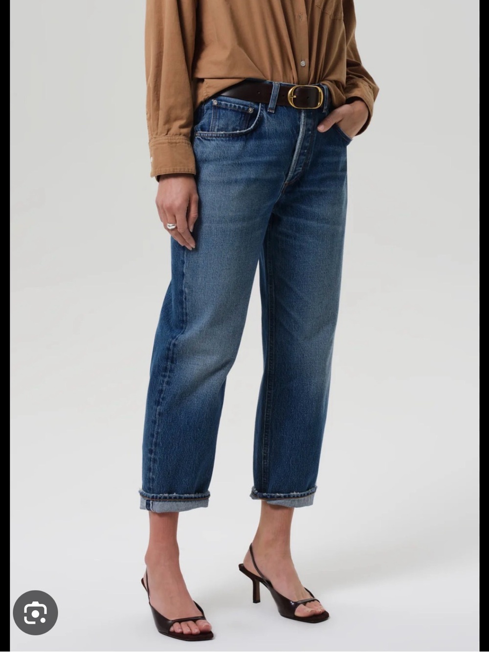 Citizens Of Humanity Dahlia Bow Leg Baby Roll Crop Jean in Chaya Mid Wash 28